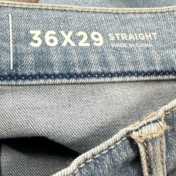 NEW! Mens Arizona Jean Advance Flex 360 Straight Jeans $50 Split Cut Knees 36X29 - Picture 5 of 13